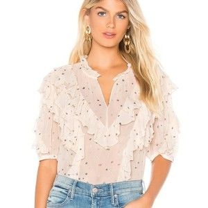 Rebecca Taylor Current Crush  Romantic Cream Blouses Sz 8